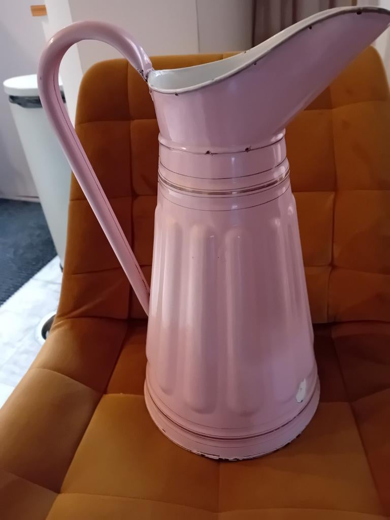 Mooie rose emaille waterkan., Ophalen of Verzenden