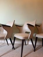 Vintage Polonio Stoelen - Wit Leer, Gebruikt, Wit, Leer, Ophalen of Verzenden