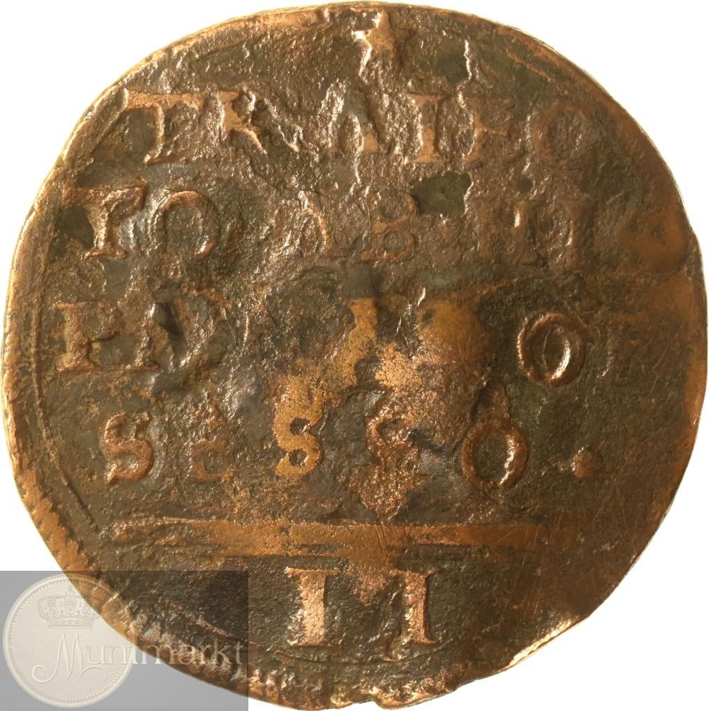 Maastricht - Noodmunt van II Stuivers 1579 - Filips II, Ophalen of Verzenden, Vóór koninkrijk, Overige waardes, Losse munt