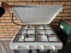 Wit gasstel 4 pits knoppen voorkant, Ophalen, Gebruikt, Wit, 50 tot 100 cm