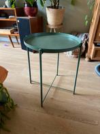 Groen bijzettafeltje IKEA, Minder dan 55 cm, Gebruikt, Metaal of Aluminium, Rond