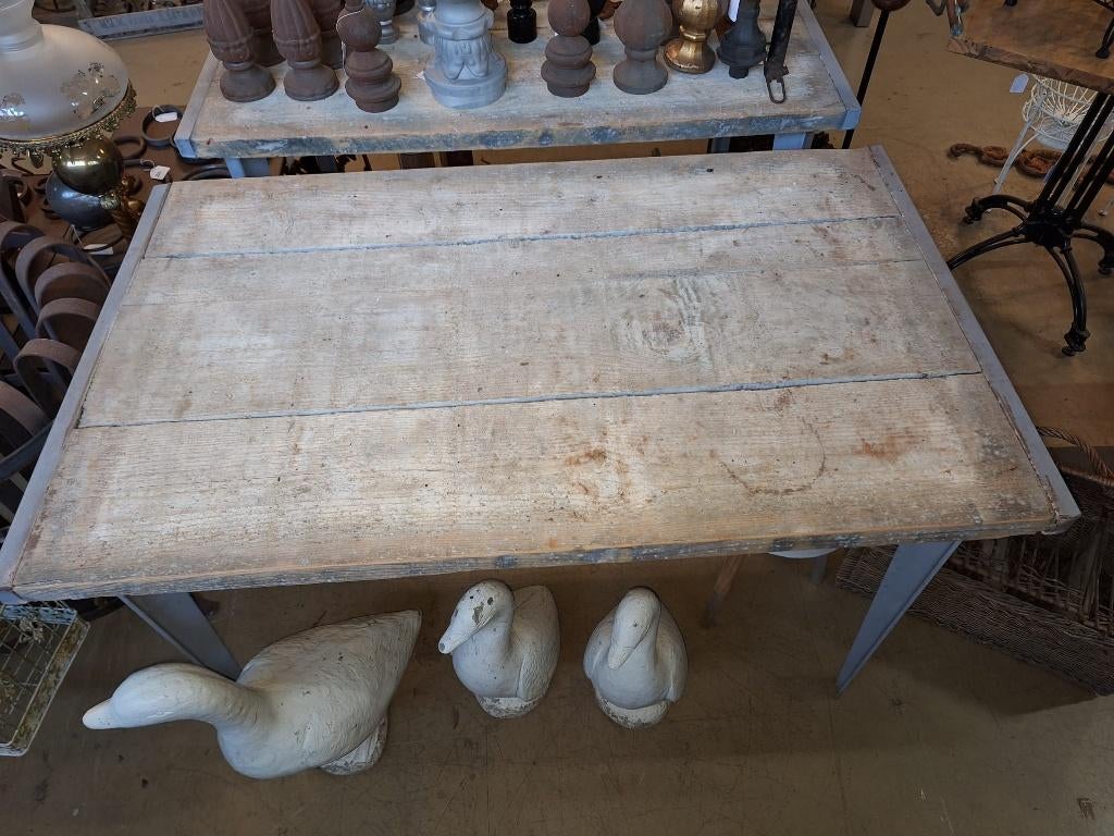 stoere tuintafel gemaakt van steenschot, Tuin en Terras, Ophalen, Gebruikt, Rechthoekig, Hout