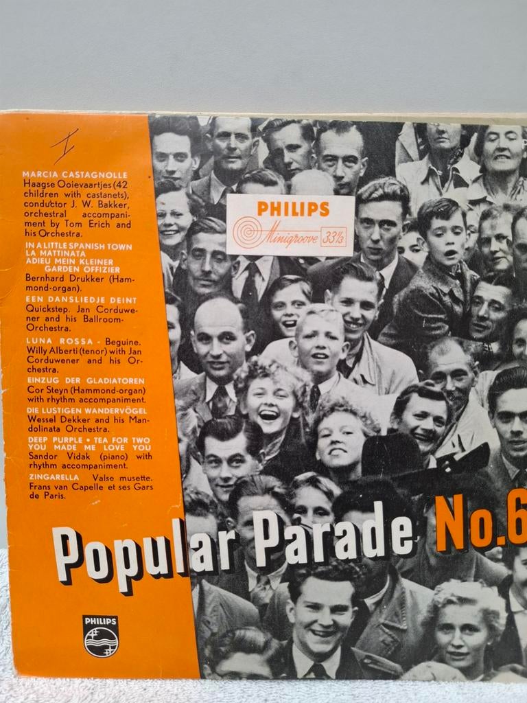 Philips Minigroove Verzamelaar Popular Parade No. 6, Verzenden, Voor 1960, Gebruikt, Overige formaten