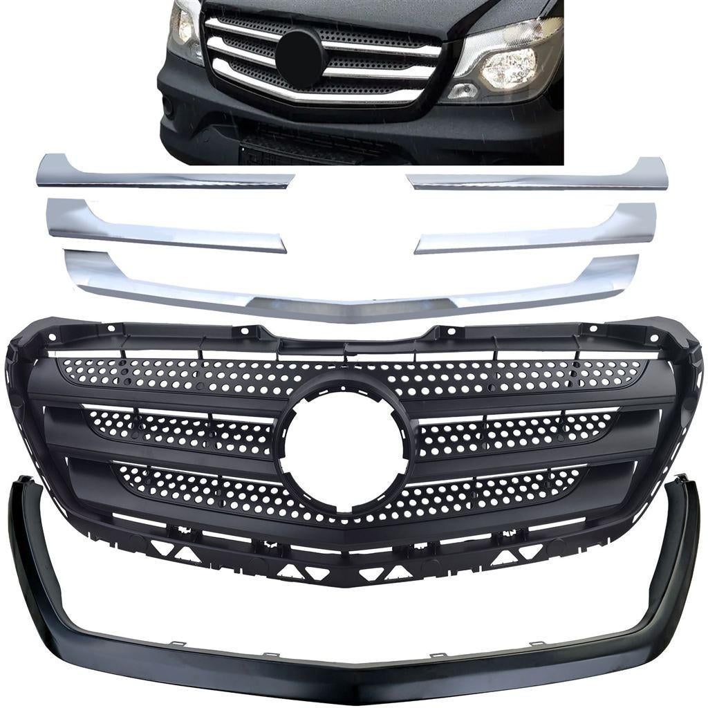 Grill met Frame & Chroom Set Mercedes Sprinter W906 Facelift