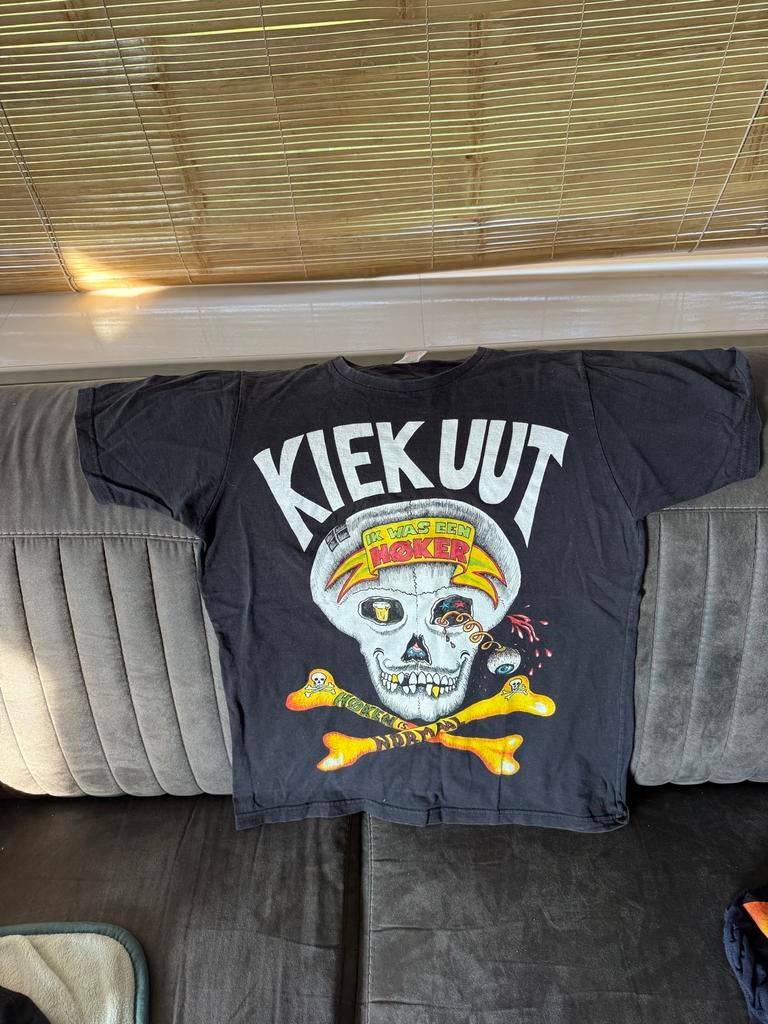 Kiek Uut T-shirt met schedelprint - Maat L, Kleding | Heren, T-shirts, Ophalen of Verzenden, Gedragen, Maat 52/54 (L), Zwart