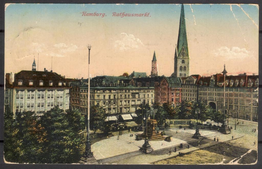 Hamburg - Rathausmarkt 1922, Verzenden, 1920 tot 1940, Gelopen, Duitsland