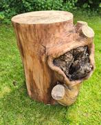 Boomstam eiken hout 46 cm dik, 65 cm hoog, tafel, kruk, deco, Doe-het-zelf en Verbouw, Ophalen, Minder dan 25 mm, Zo goed als nieuw