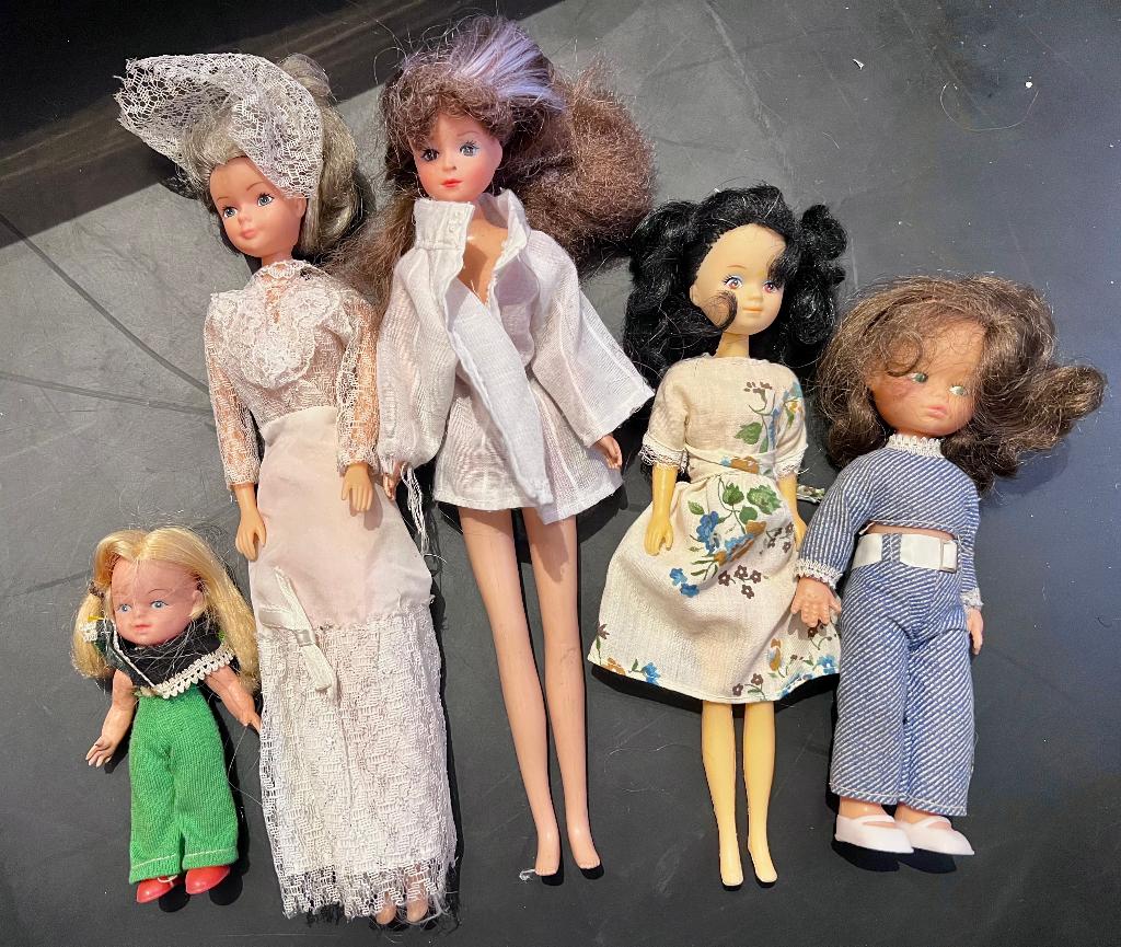 Lot vintage retro Petra barbiepoppen poppen barbies mini pop, Verzamelen, Poppen, Ophalen of Verzenden, Gebruikt, Pop