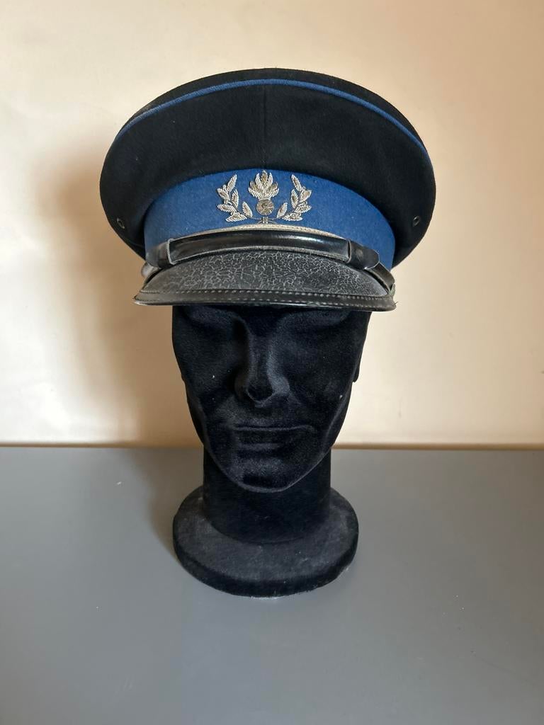 Vintage Rijkspolitie NL Pet - Authentiek Uniform Hoofddeksel, Ophalen of Verzenden, Marechaussee, Nederland, Helm of Baret