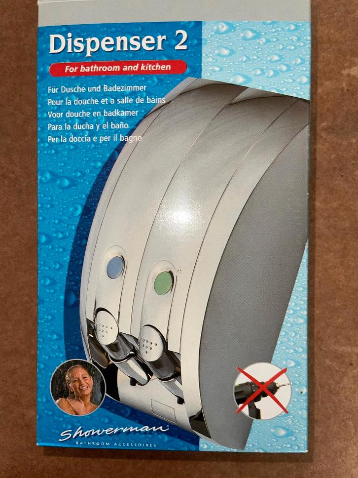 Zeepdispenser met 2 reservoirs, chroom, Huis en Inrichting, Badkamer | Badtextiel en Accessoires, Nieuw, Overige typen, Overige kleuren