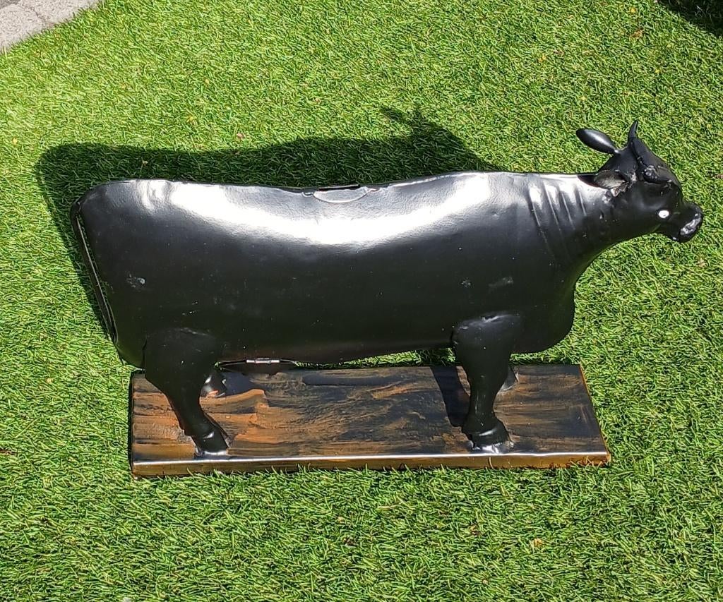 Grote zwarte ijzeren koe spaarpot ., Ophalen, Zo goed als nieuw, Metaal of Blik, Dier