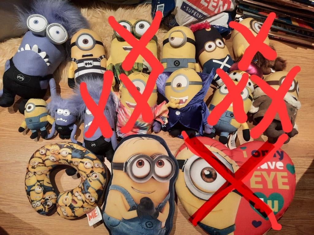 9 verschillende Minion knuffels/kussentjes, Ophalen of Verzenden, Zo goed als nieuw, Overige typen