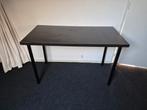 Ikea zwart houten bureaublad met aluminium poten, Huis en Inrichting, Bureaus, Ophalen, Gebruikt