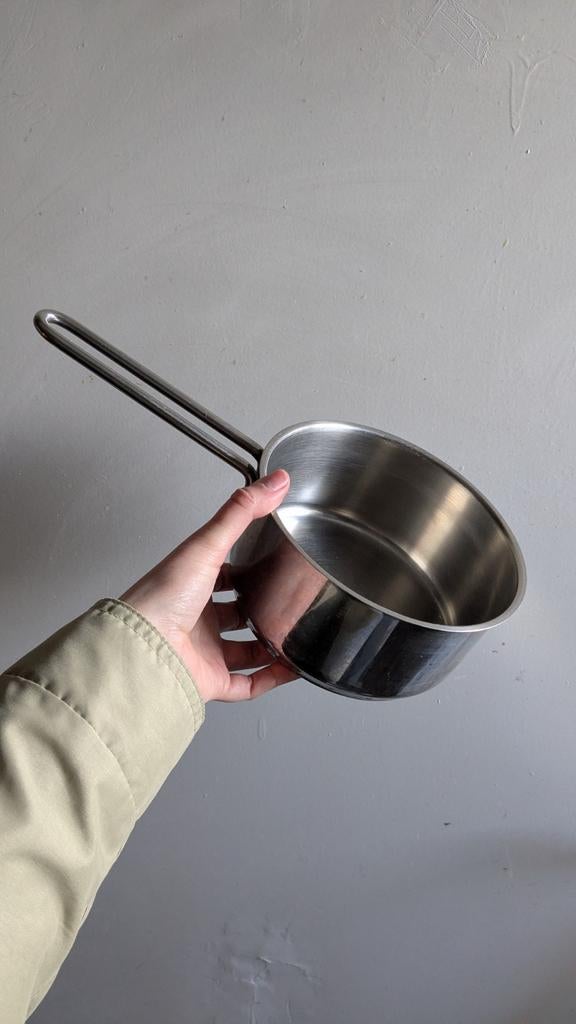 RVS steelpan, Huis en Inrichting, Keuken | Potten en Pannen, Ophalen, Zo goed als nieuw, Rvs