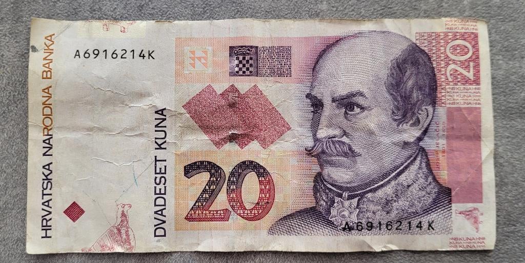 20 Kuna uit Kroatië, Ophalen, Overige landen, Los biljet