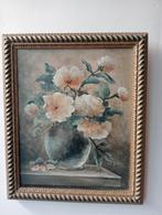 Olieverfschilderij bloemen in vaas, gesigneerd, Antiek en Kunst, Kunst | Schilderijen | Klassiek, Ophalen of Verzenden