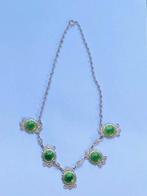 Fraaie vintage halsketting jaren 50, Gebruikt, Ophalen of Verzenden, Groen, Overige materialen