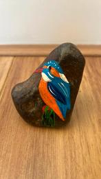 Beschilderde steen ijsvogel, Hobby en Vrije tijd, Ophalen of Verzenden