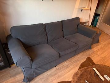 Ektorp Ikea 3-zits bank met Hocker Hakebo donkergrijs - afbeelding 2