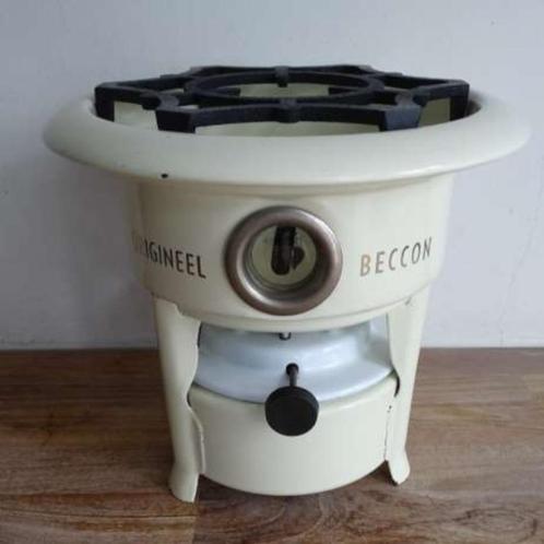 Beccon petroleumstel oliestel 1-pits crème gebroken wit, Antiek en Kunst, Antiek | Emaille, Ophalen of Verzenden