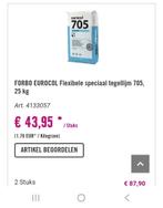2 zakken Forbo Eurocol flexibele speciaal tegellijm te koop, Ophalen, Nieuw