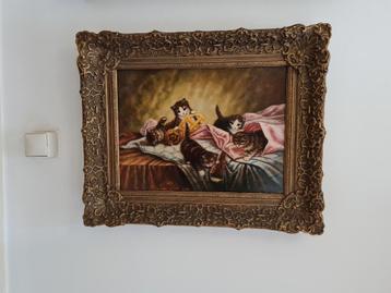 Poezen schilderij  beschikbaar voor biedingen