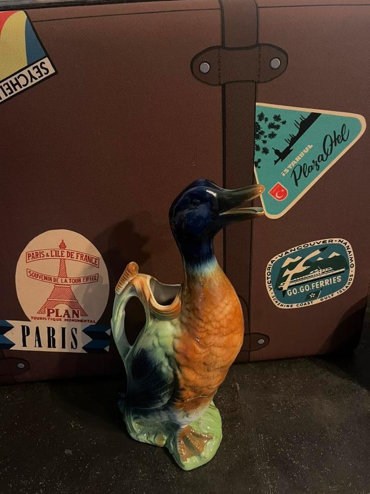 Vrolijke vintage eend schenkkan uit Frankrijk, Antiek en Kunst, Curiosa en Brocante, Verzenden