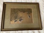 Goud ets schilderij in lijst, Antiek en Kunst, Kunst | Schilderijen | Klassiek, Ophalen