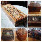 Diversen kistjes hout inlay oosters postzegel moskee slang, Antiek en Kunst, Ophalen of Verzenden