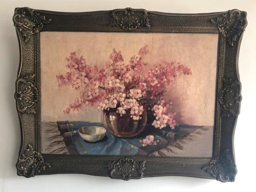 Prachtig stilleven van C Wolters met goudkleurige lijst, Antiek en Kunst, Kunst | Schilderijen | Klassiek, Ophalen