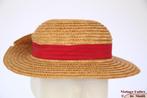 Vintage Meisjes strohoed 50 of mogelijk zelfs een poppenhoed, Verzamelen, Poppen, Ophalen of Verzenden, Gebruikt, Accessoires