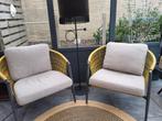 2 nette, gele coco dining tuinstoelen inclusief kussens, Gebruikt, Aluminium, Loungeset, Stoel