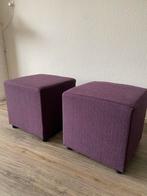 Paarse Hockers / Poef - Bijzettafel / Nachtkastje, Ophalen, Minder dan 50 cm, Gebruikt, Vierkant