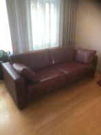 Driezits bank leer rood Cor, Ophalen, Gebruikt, Leer, 200 tot 250 cm