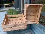5 houten kratjes, Ophalen, Zo goed als nieuw, Hout