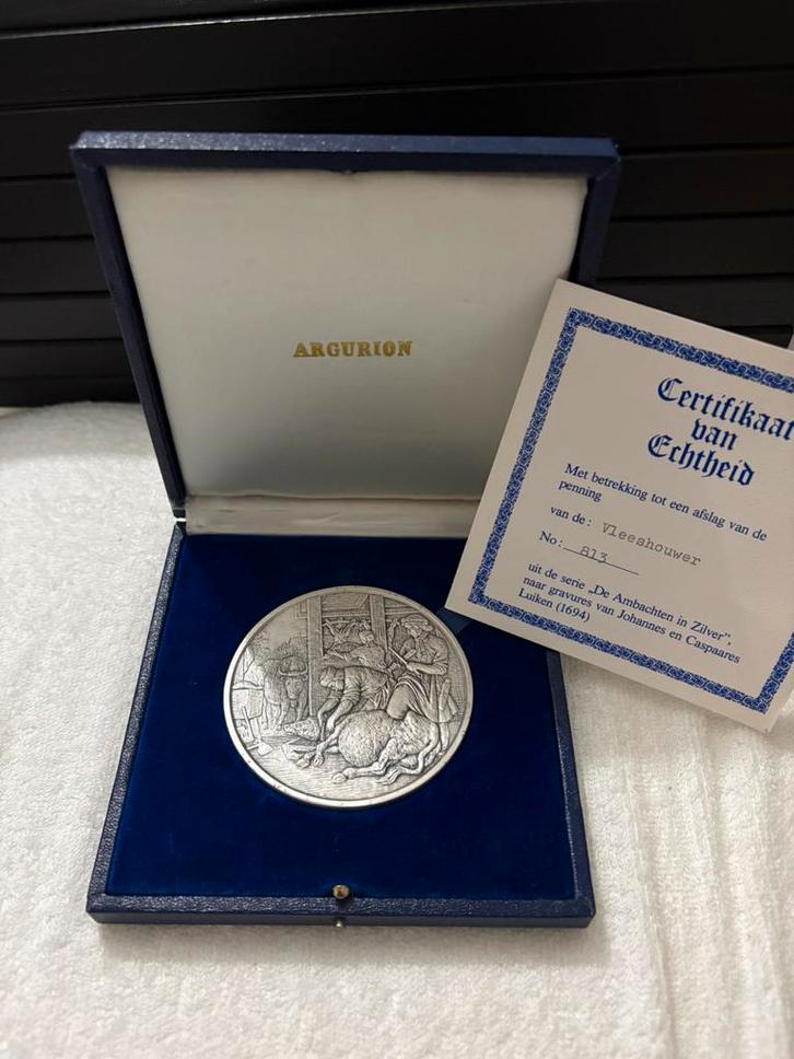 Zilveren Penning “Vleeshouwer” – 1 oz .999 Puur Zilver, Postzegels en Munten, Edelmetalen en Baren, Zilver, Ophalen of Verzenden