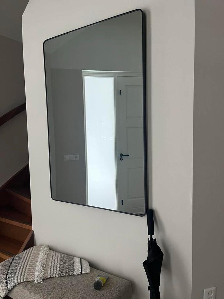 Spiegel met zwarte rand - 80x120cm - Nieuwstaat, Huis en Inrichting, Badkamer | Badkamermeubels, Nieuw, Spiegelkast, 100 tot 150 cm