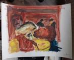 Naar Max Beckmann gouache olieverf op papier 20e eeuw, Verzenden
