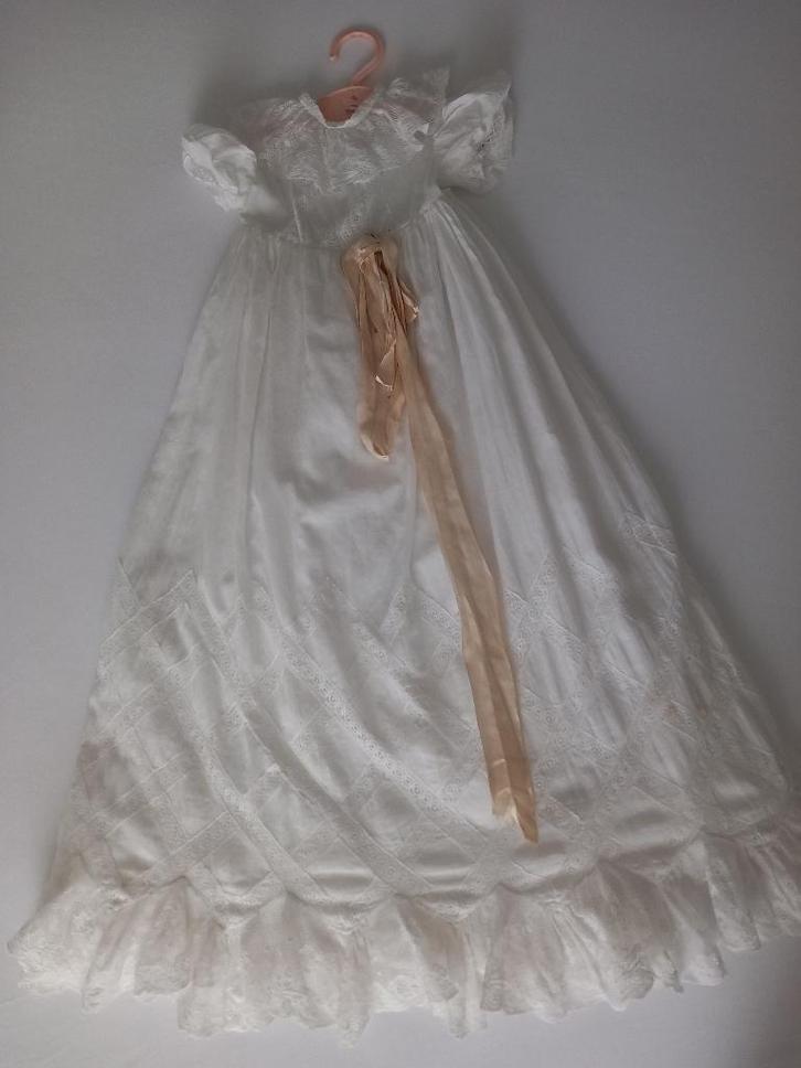 Prachtige Antieke Franse lange doopjurk 80 cm., Antiek en Kunst, Antiek | Kleding en Accessoires, Kinderen, Ophalen of Verzenden