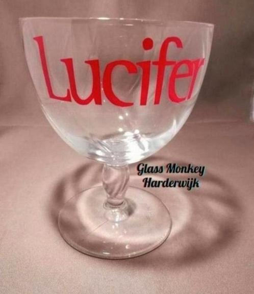 Oud Lucifer bierglas., Verzamelen, Biermerken, Zo goed als nieuw, Glas of Glazen, Overige merken, Ophalen of Verzenden