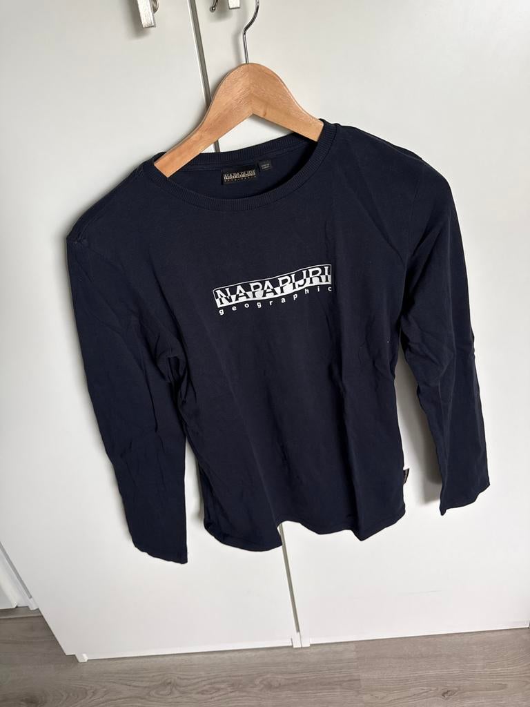 Donderblauwe Napapijri longsleeve maat 152, Ophalen of Verzenden, Zo goed als nieuw, Jongen, Shirt of Longsleeve