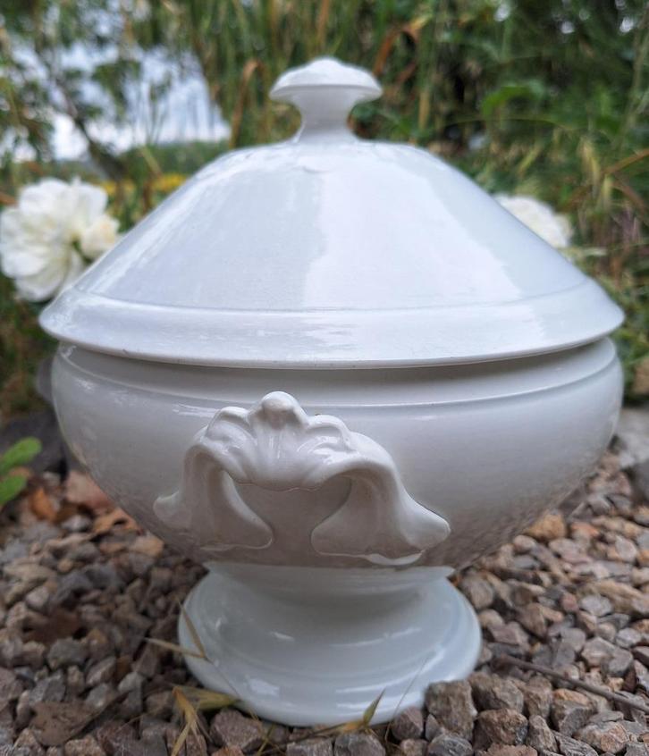 Antieke franse terrine met deksel, Lunéville, Antiek en Kunst, Antiek | Servies los, Ophalen of Verzenden