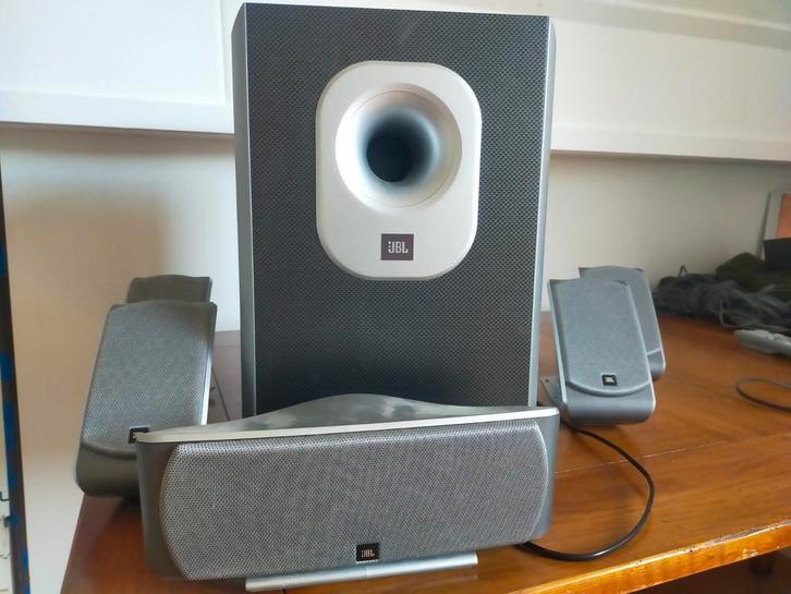 JBL speakerset, 4 + woofer en subwoofer, Audio, Tv en Foto, Luidsprekers, Gebruikt, Subwoofer, 120 watt of meer, JBL, Ophalen of Verzenden