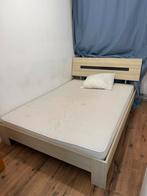 Leen bakker bed, Huis en Inrichting, Slaapkamer | Bedden, Beige, Zo goed als nieuw, Twijfelaar, 200 cm