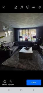 Donkerbruin hoekbank 280x280, Overige materialen, Gebruikt, 200 cm of meer, Ophalen of Verzenden