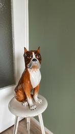 keramiek  porselein beeld hond boxer vintage, Ophalen
