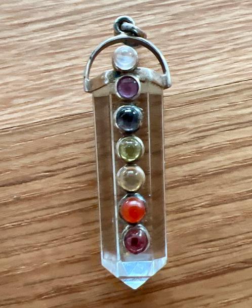 Unieke Bergkristal Chakra Hanger – Energie en Balans zilver, Sieraden, Tassen en Uiterlijk, Antieke sieraden, Hanger, Zilver, Verzenden