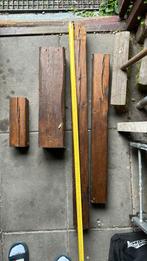 Antiek eiken houten balken, Doe-het-zelf en Verbouw, Hout en Planken, Ophalen, Eiken, Zo goed als nieuw, 50 mm of meer