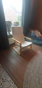 Ikea Poang fauteuil. In een witte stof., Huis en Inrichting, Fauteuils, Stof, Zo goed als nieuw, Ophalen