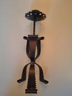 vintage ijzeren kandelaar brutalisme jaren 60-70 design, Antiek en Kunst, Ophalen of Verzenden, Overige materialen